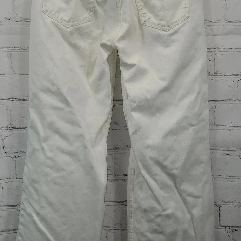 BDG Urban Outfitters High Rise Pleated White Jeans Relaxed Straight-Leg Size 24 - Picture 8 of 16
